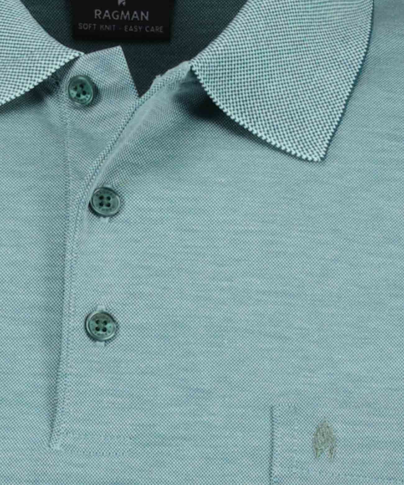 RAGMAN Softknit-Polo mit Brusttasche, kurzarm