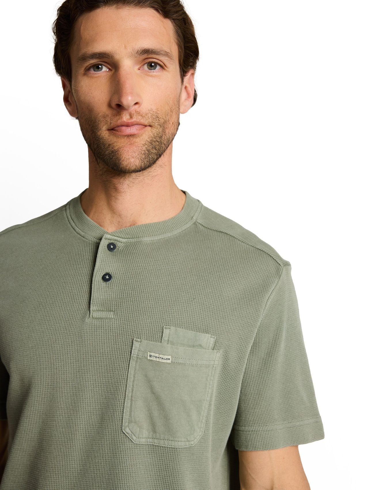 TOM TAILOR Henley T-Shirt mit Brusttasche