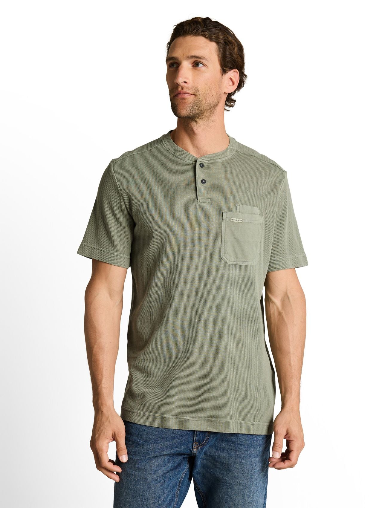 TOM TAILOR Henley T-Shirt mit Brusttasche