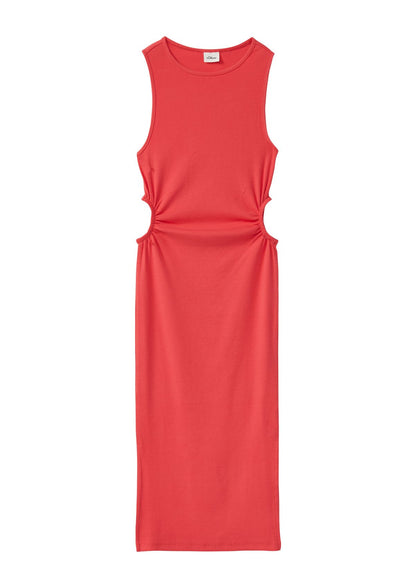 OLIVER TWIST Geripptes Midi-Kleid mit Cut-out