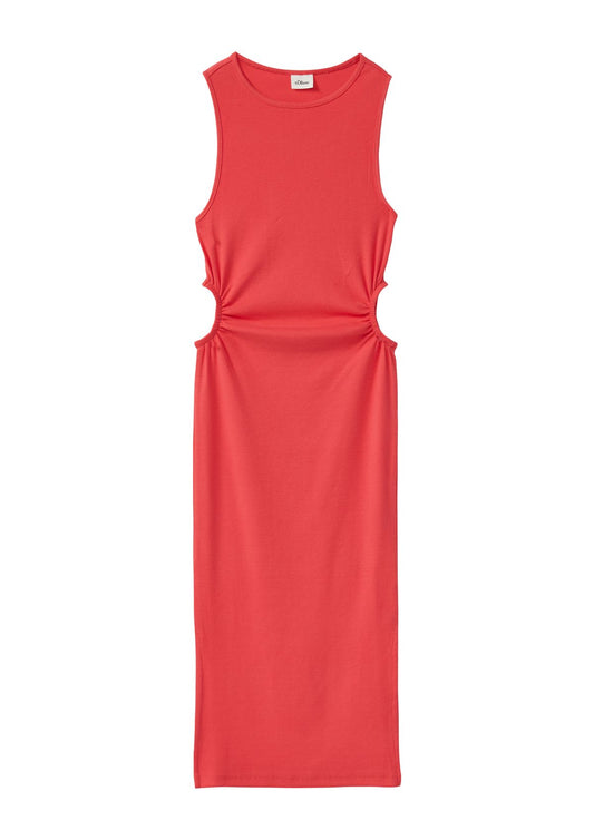 OLIVER TWIST Geripptes Midi-Kleid mit Cut-out