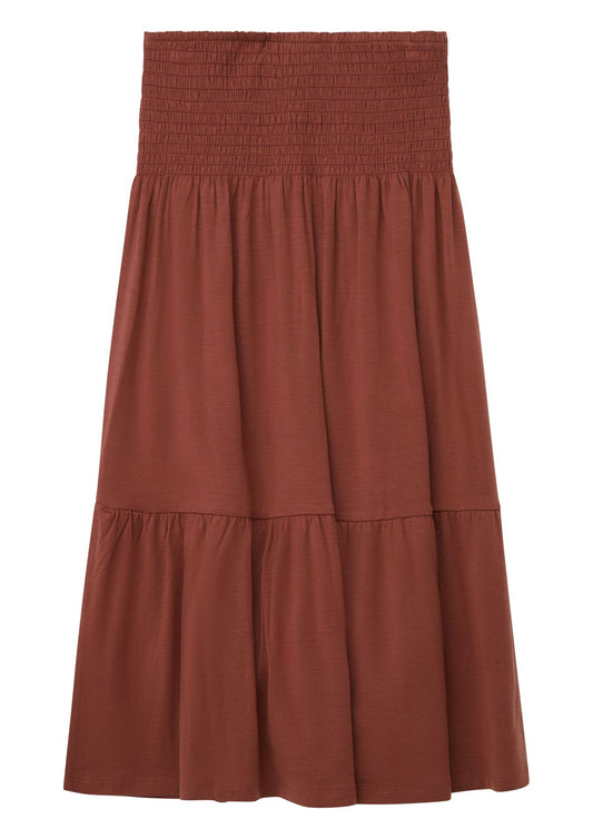 OLIVER TWIST Jersey-Midirock mit Smok-Detail