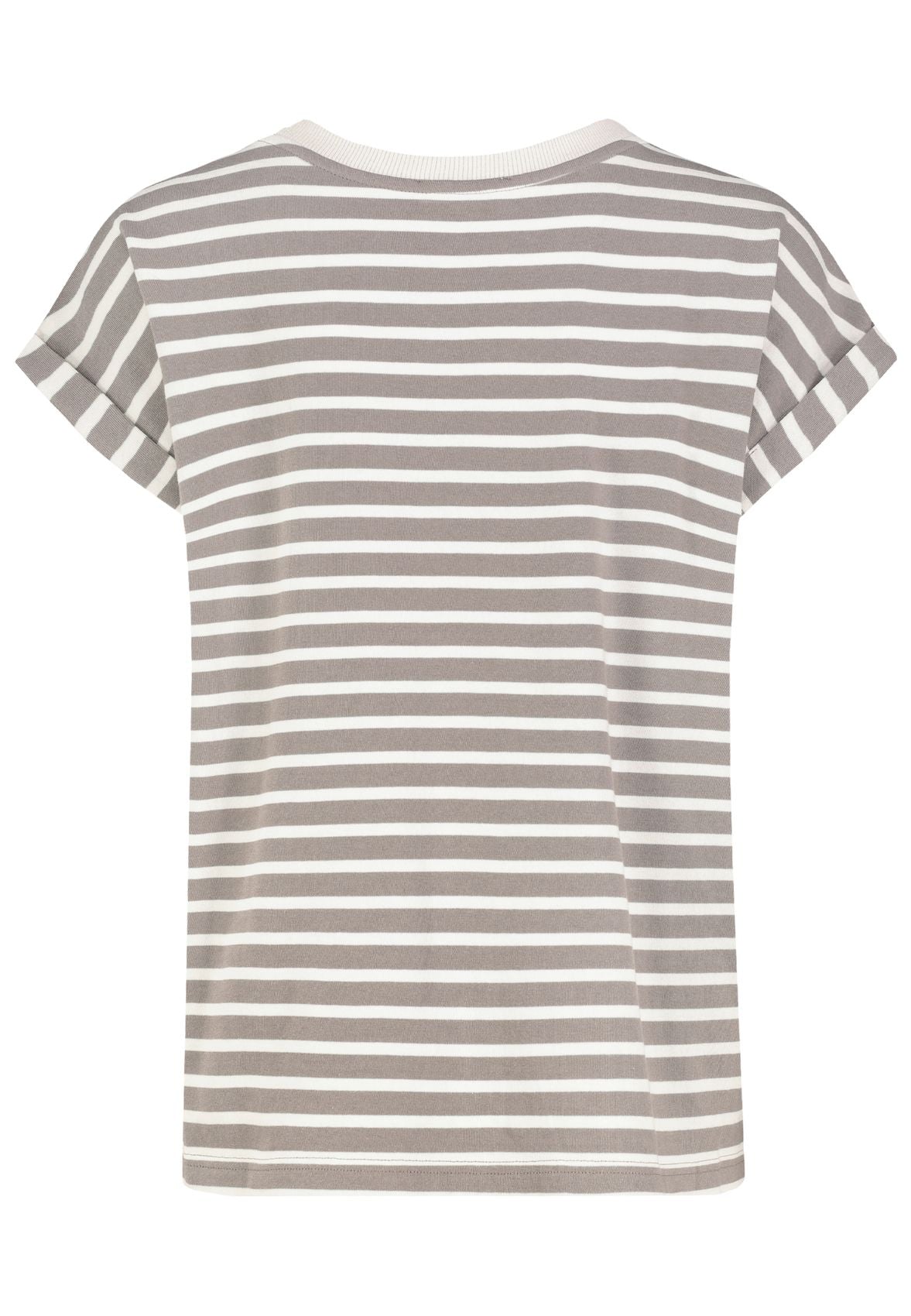 Damen, Shirt kurzarm, light mud brown-beige STRIPES