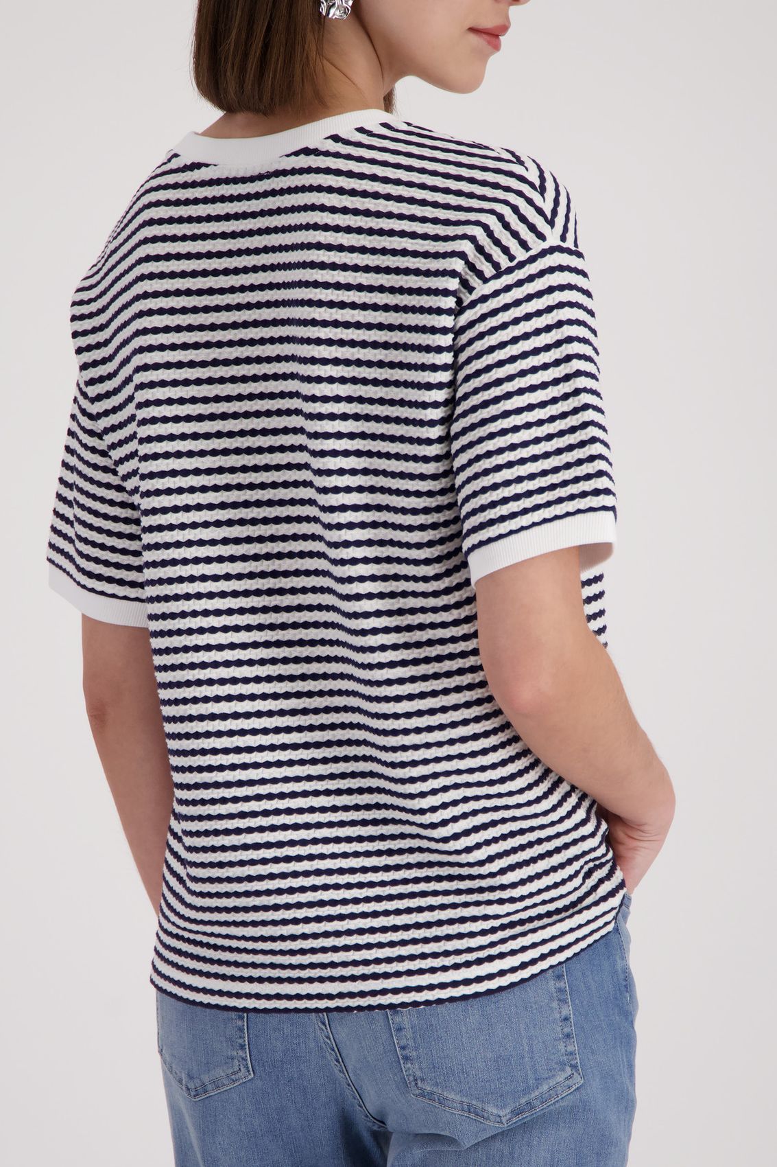 MONARI T-Shirt, marine ringel