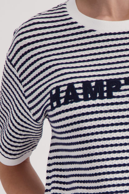 MONARI T-Shirt, marine ringel
