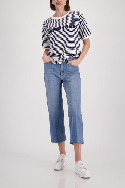 MONARI T-Shirt, marine ringel