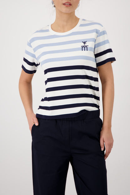 MONARI T-Shirt, marine ringel