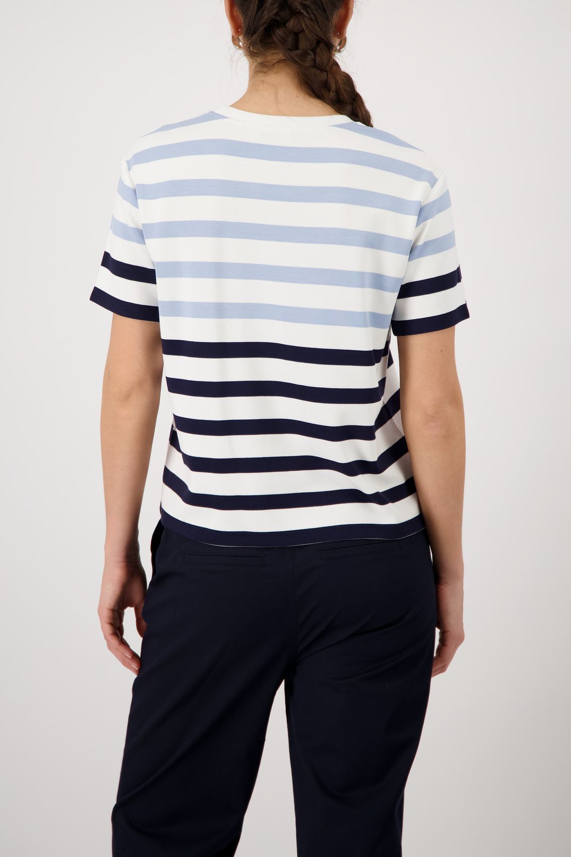 MONARI T-Shirt, marine ringel