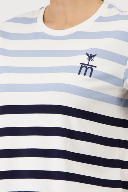 MONARI T-Shirt, marine ringel