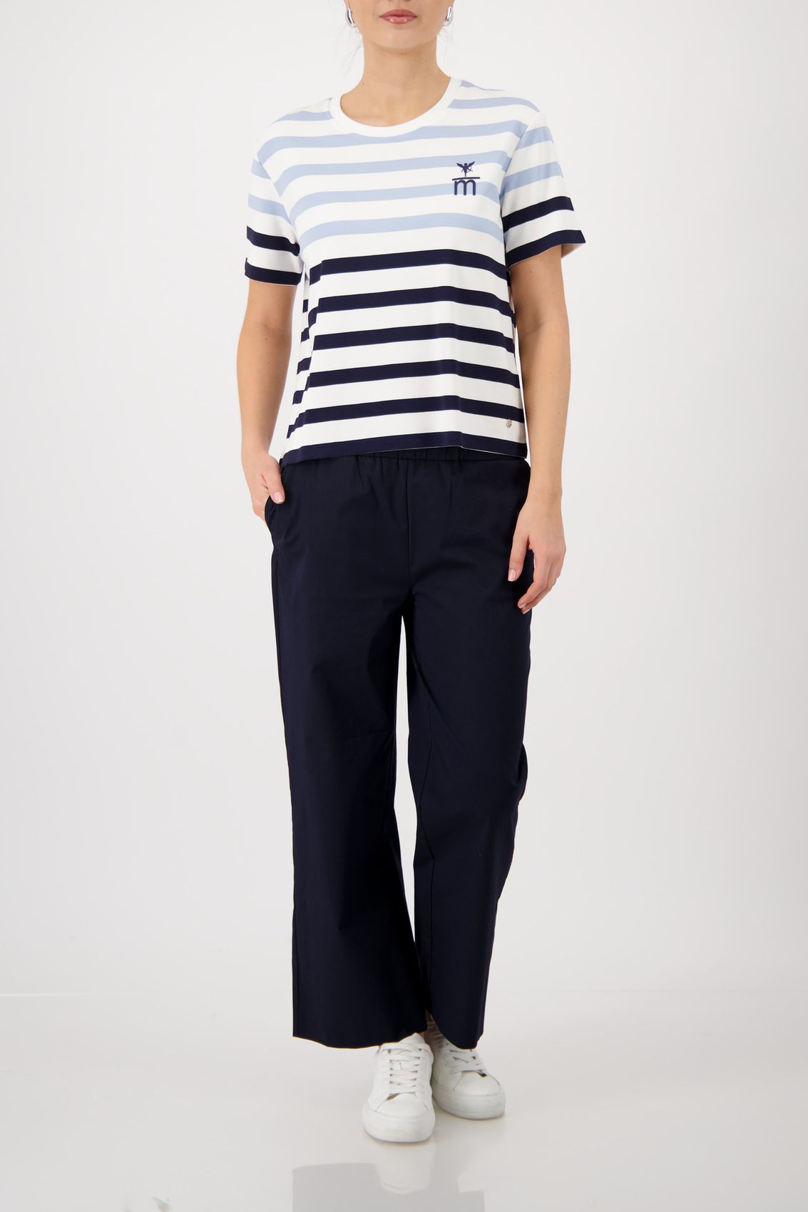 MONARI T-Shirt, marine ringel