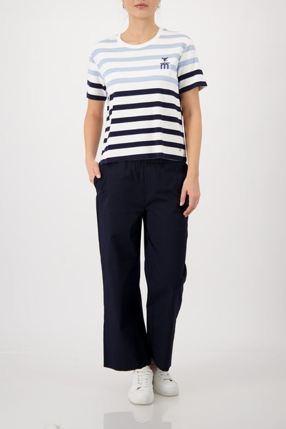MONARI T-Shirt, marine ringel