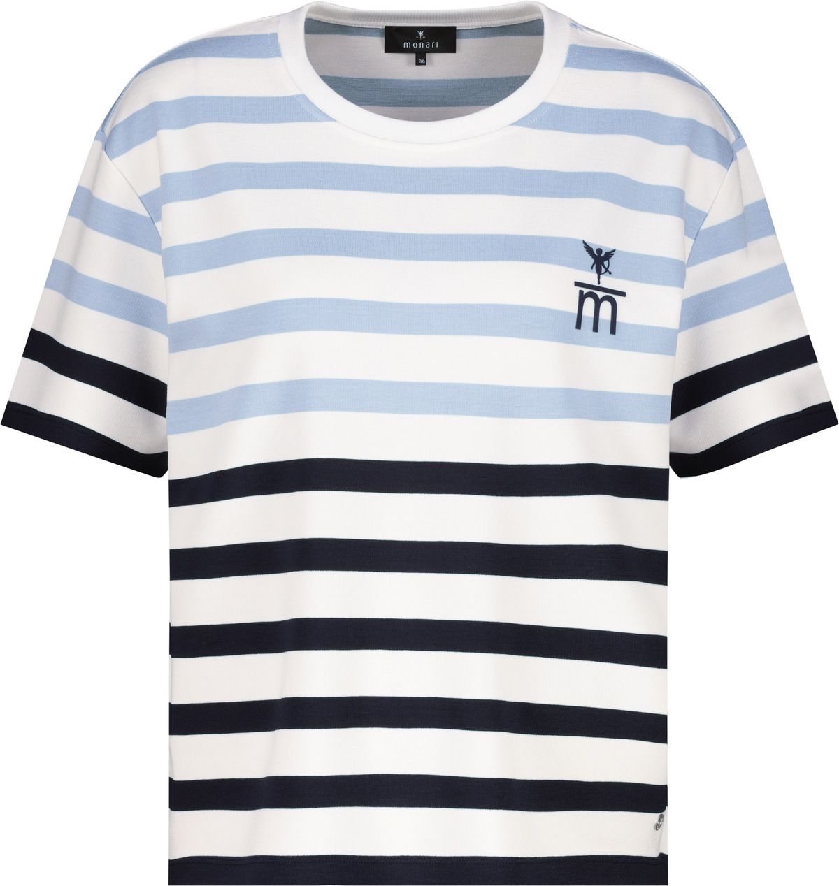 MONARI T-Shirt, marine ringel