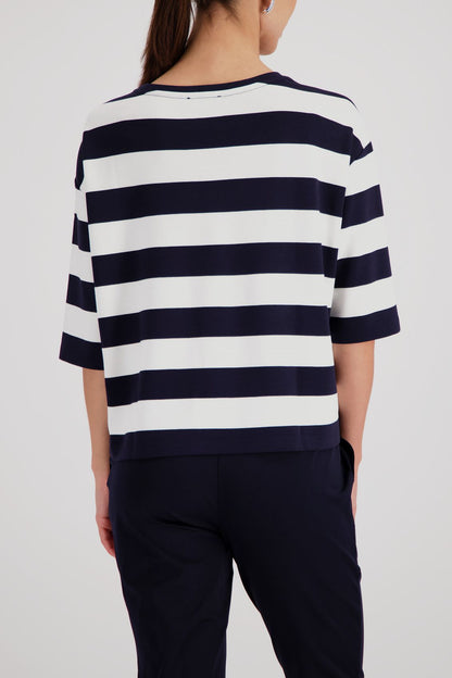 MONARI Sweatshirt, marine ringel