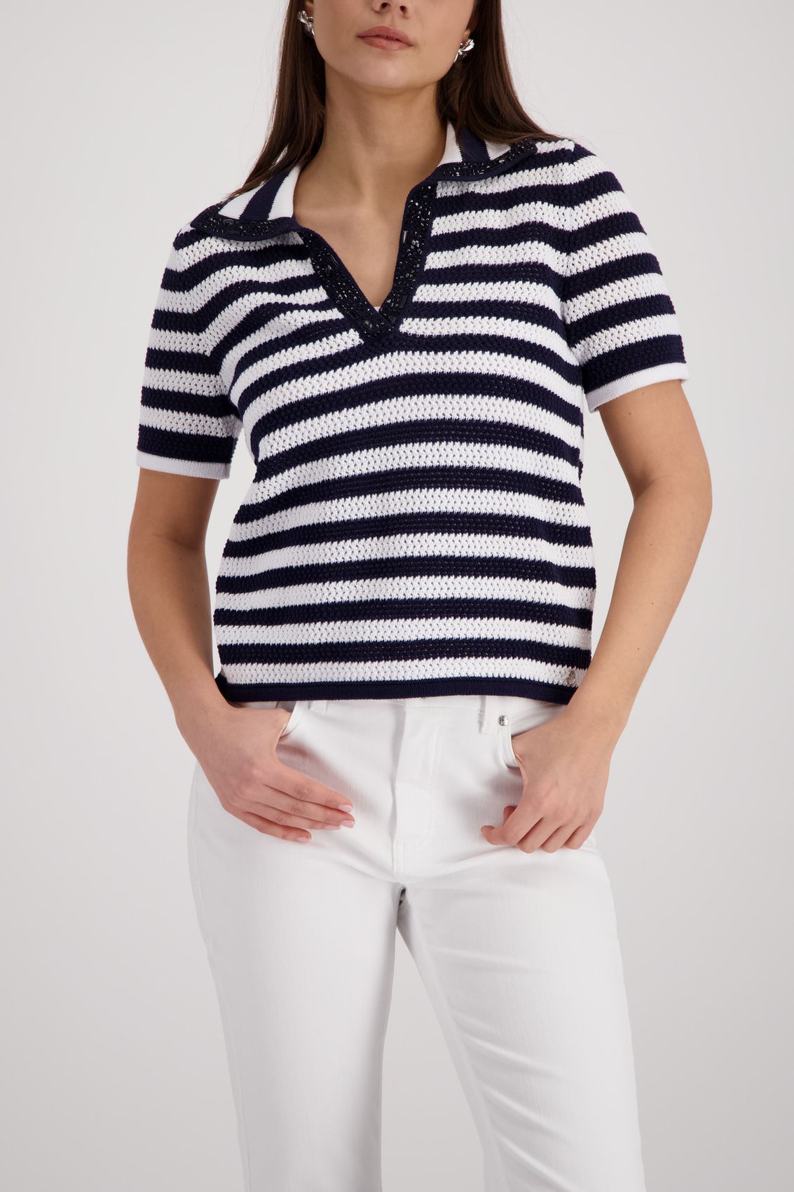 MONARI Pullover, marine ringel