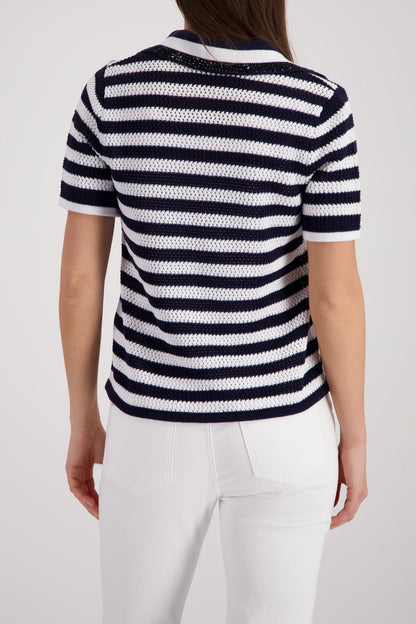 MONARI Pullover, marine ringel