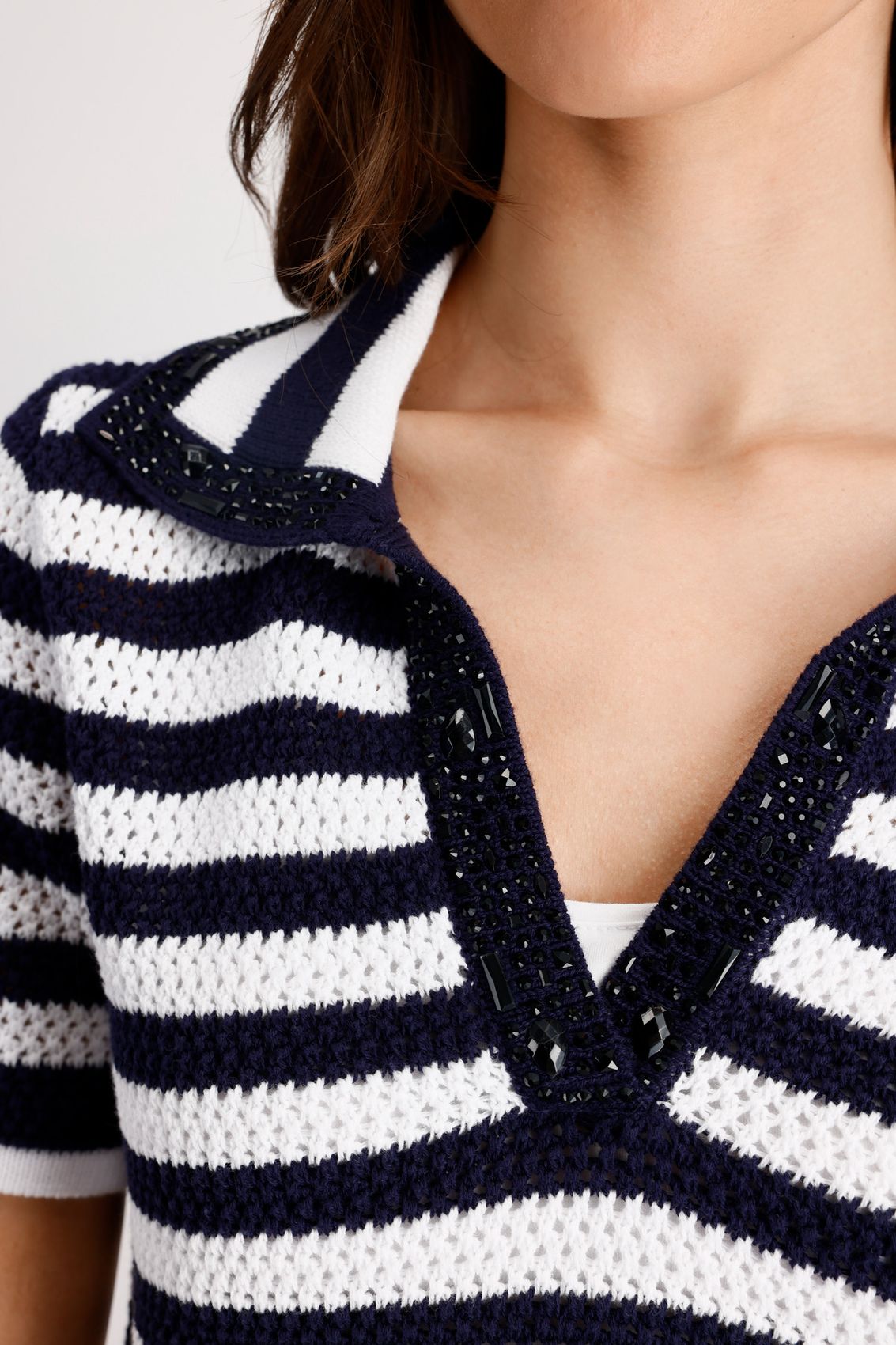 MONARI Pullover, marine ringel