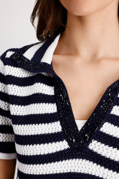 MONARI Pullover, marine ringel