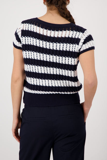 MONARI Pullover, marine ringel