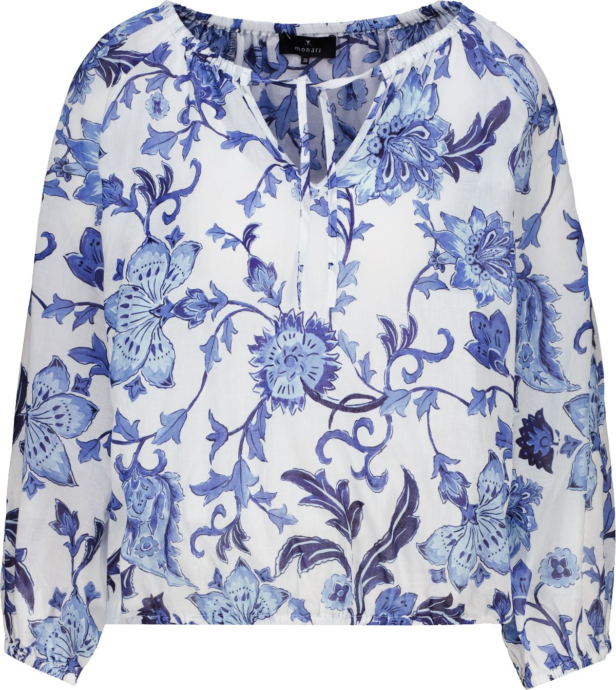 MONARI Bluse, marine gemustert