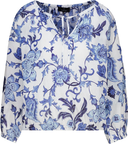 MONARI Bluse, marine gemustert