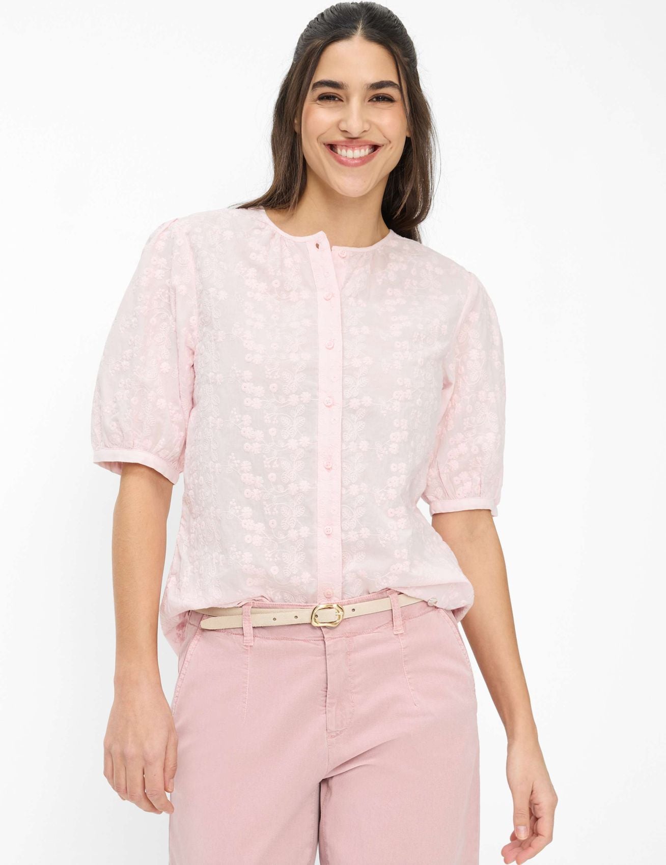 BRAX Bluse mit Blütenstickerei "Style Vea"