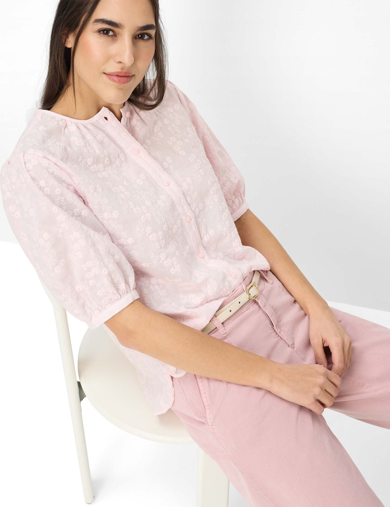 BRAX Bluse mit Blütenstickerei "Style Vea"