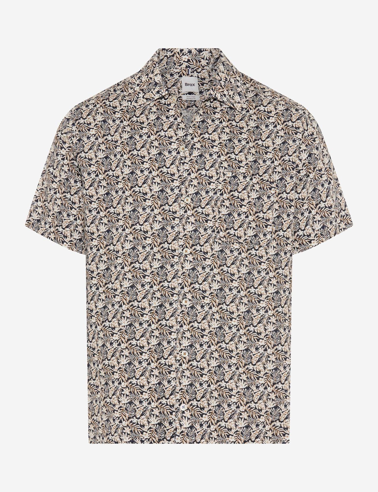 BRAX Kurzarm-Leinenhemd mit Blumenprint XXL