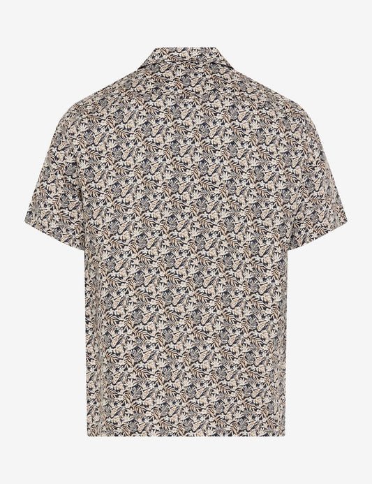 BRAX Kurzarm-Leinenhemd mit Blumenprint