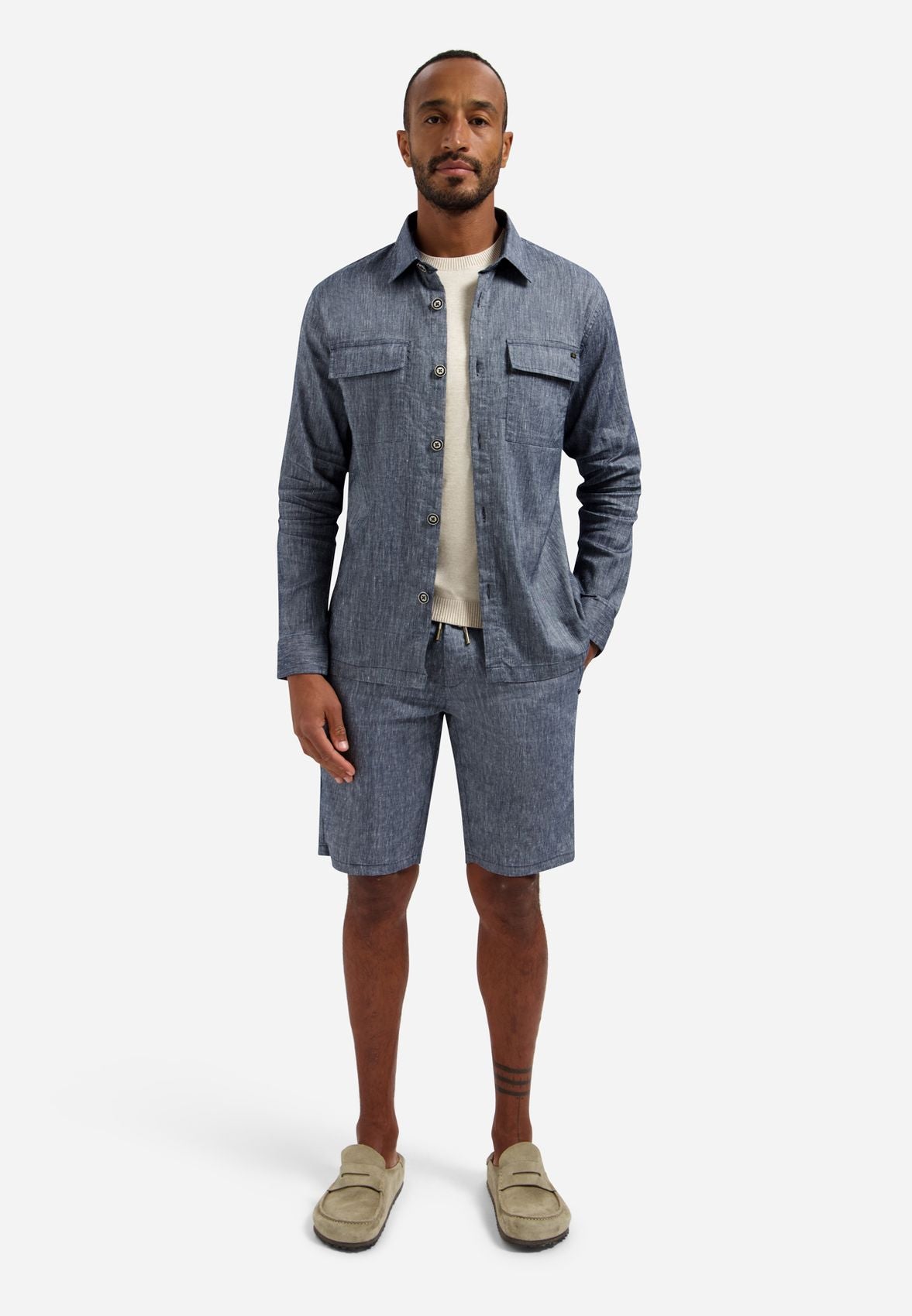 NO EXCESS Short Chino With Linen