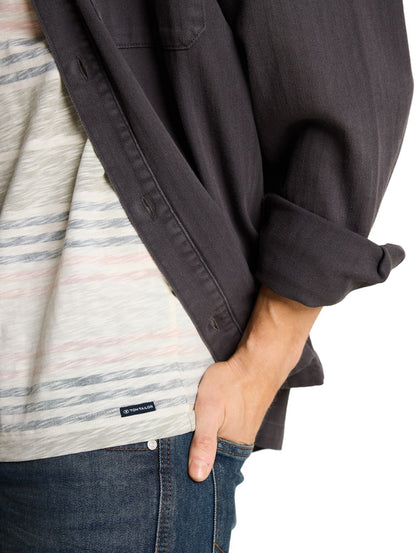 TOM TAILOR T-Shirt mit Inside-Out Streifenmuster
