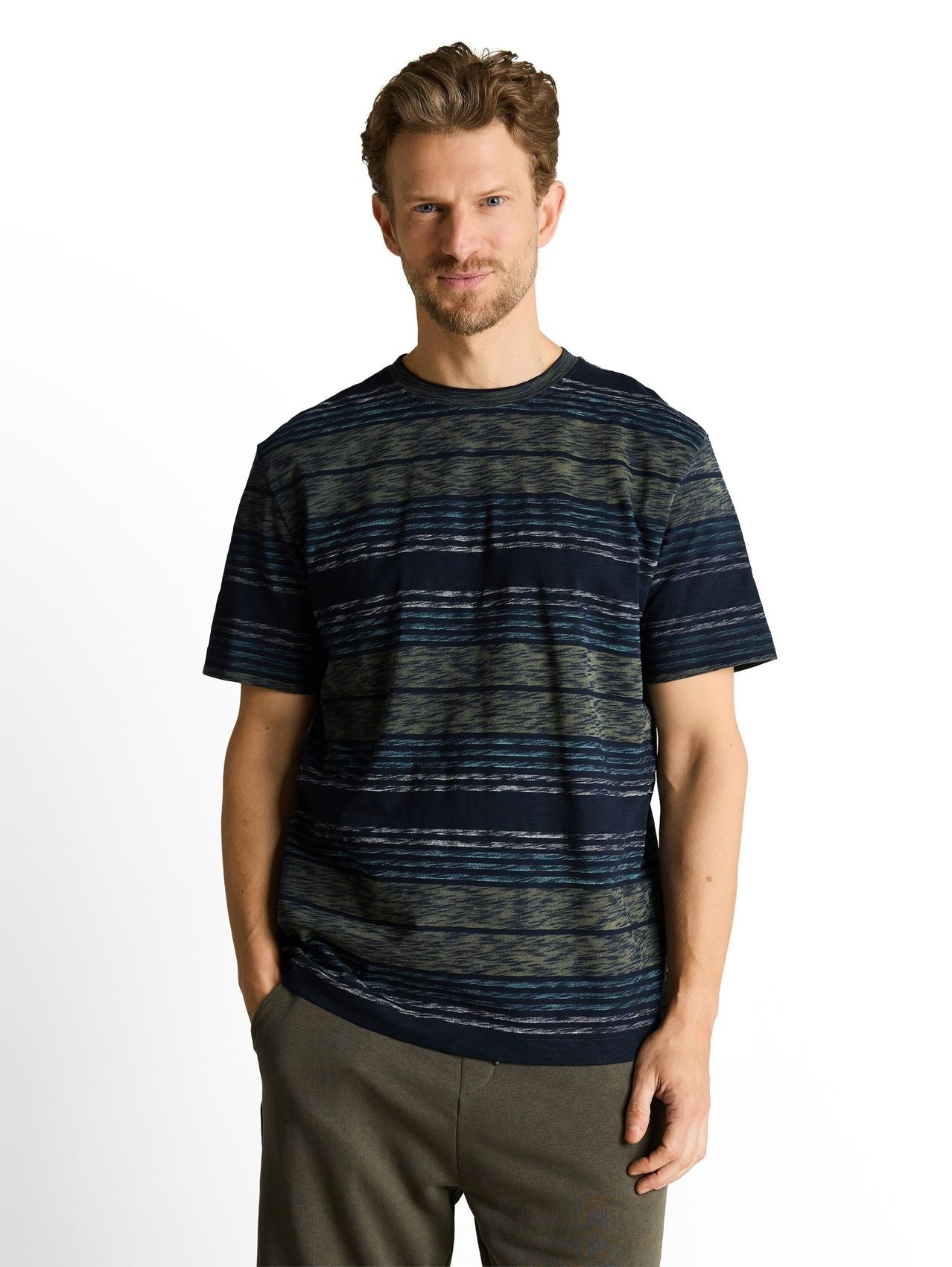 TOM TAILOR T-Shirt mit Inside-Out Streifenmuster