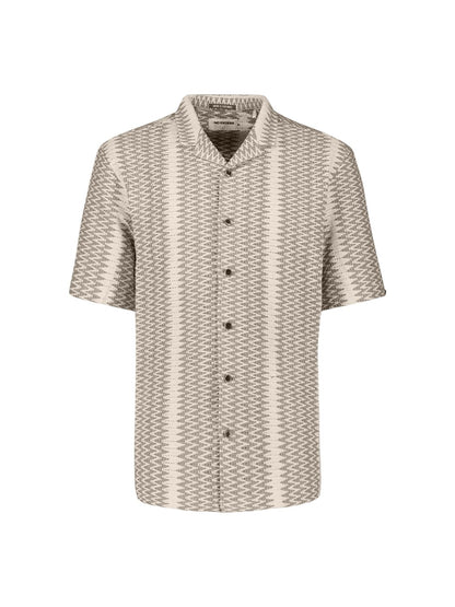 NO EXCESS Shirt Short Sleeve Jacquard Fancy ZigZag