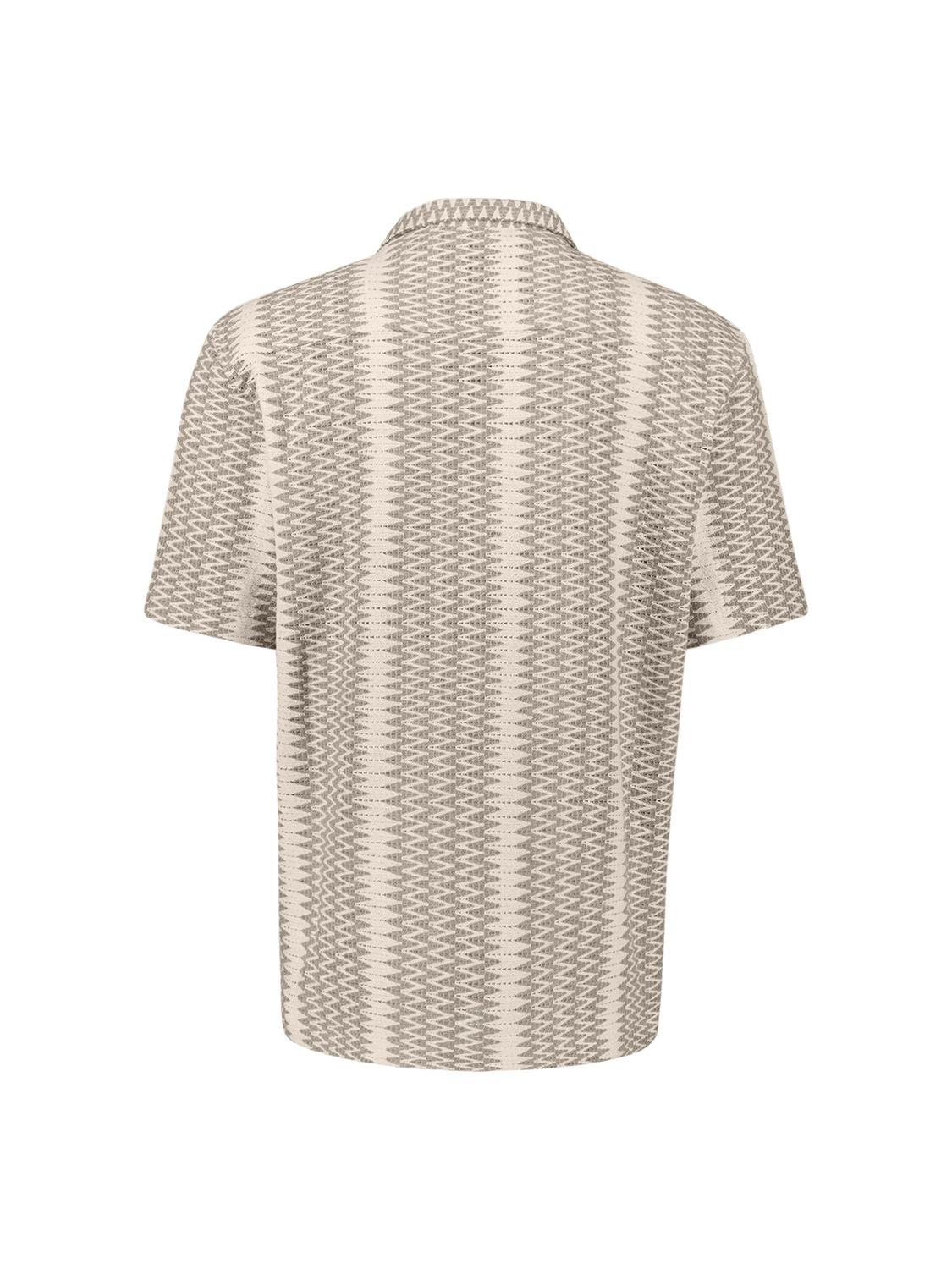 NO EXCESS Shirt Short Sleeve Jacquard Fancy ZigZag