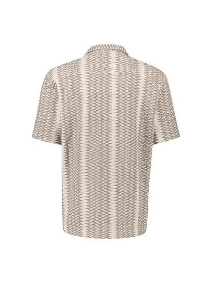 NO EXCESS Shirt Short Sleeve Jacquard Fancy ZigZag