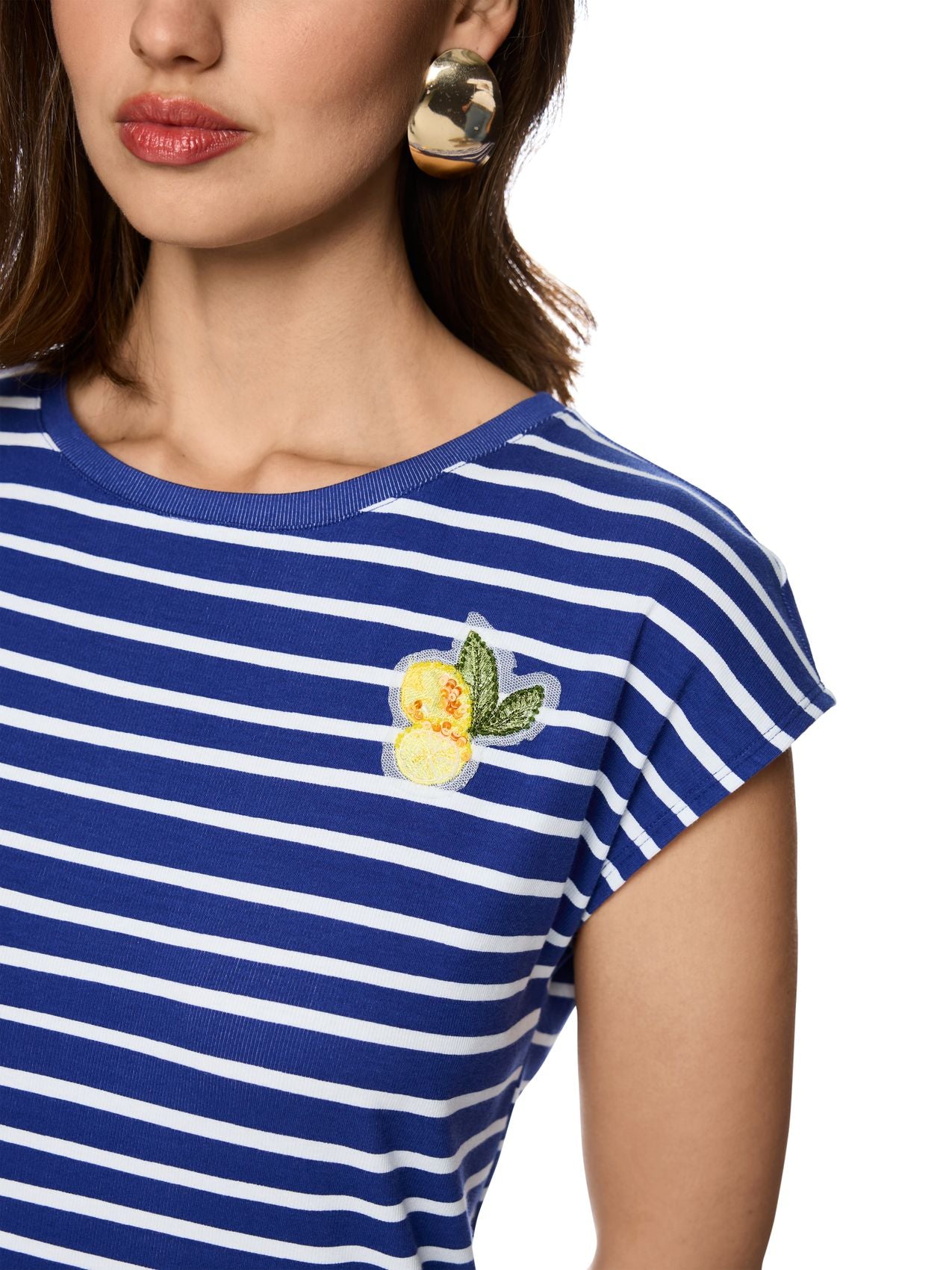 MARC CAIN Ringelshirt mit Zitronen-Applikation