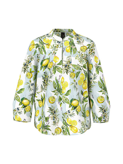 MARC CAIN Baumwollbluse mit Zitronen-Print 44