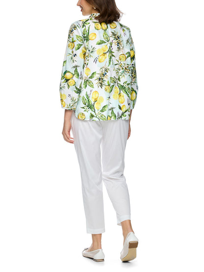 MARC CAIN Baumwollbluse mit Zitronen-Print