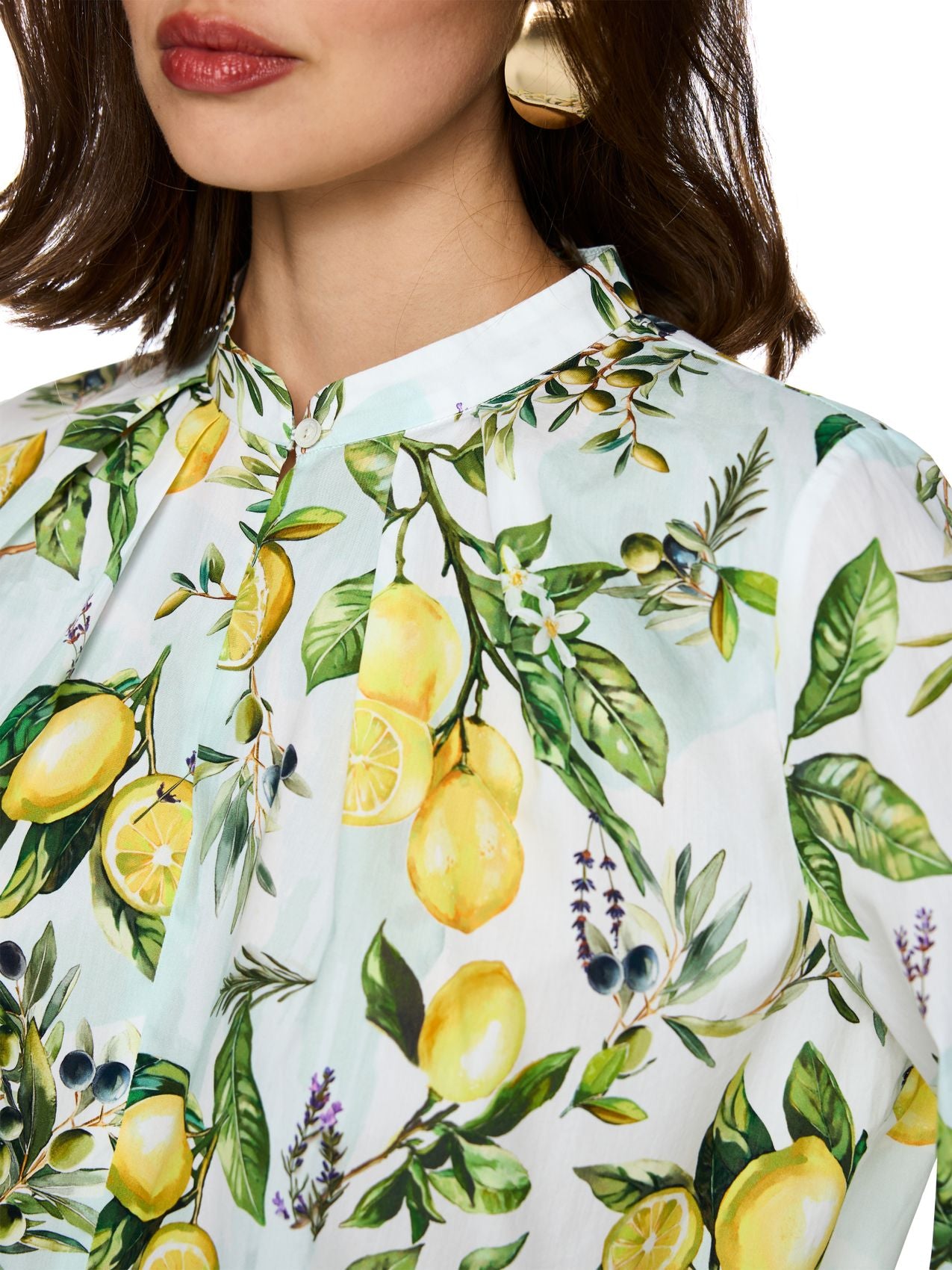 MARC CAIN Baumwollbluse mit Zitronen-Print