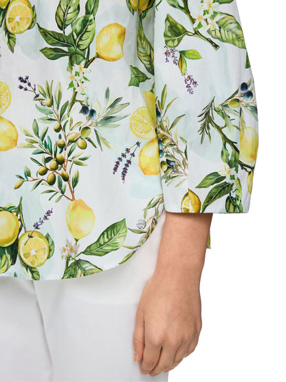 MARC CAIN Baumwollbluse mit Zitronen-Print