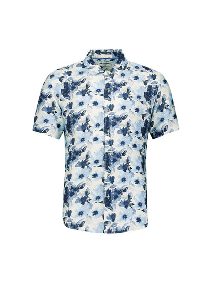 NO EXCESS Shirt Short Sleeve Stretch Allover Printed