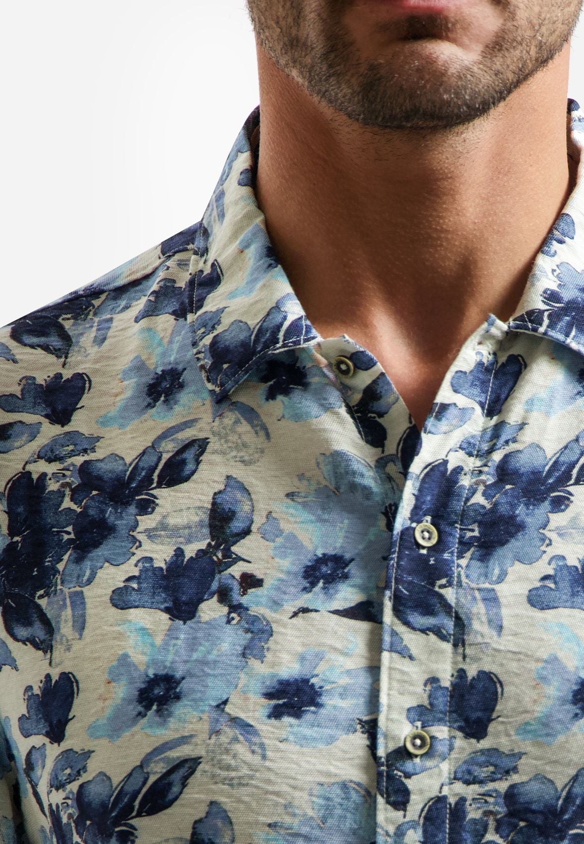 NO EXCESS Shirt Short Sleeve Stretch Allover Printed