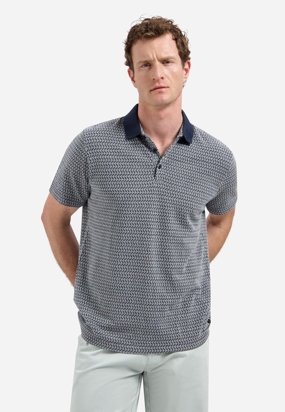 NO EXCESS Polo Short Sleeve Jacquard