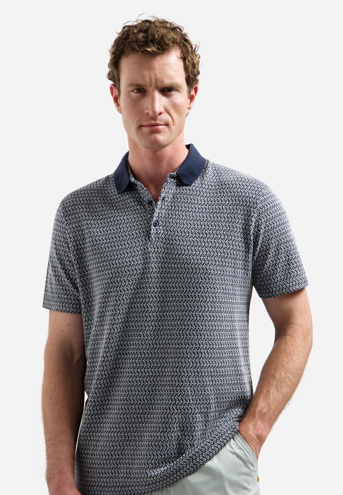 NO EXCESS Polo Short Sleeve Jacquard