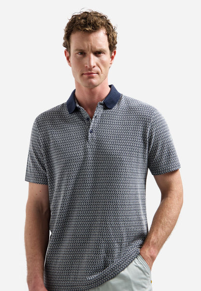 NO EXCESS Polo Short Sleeve Jacquard