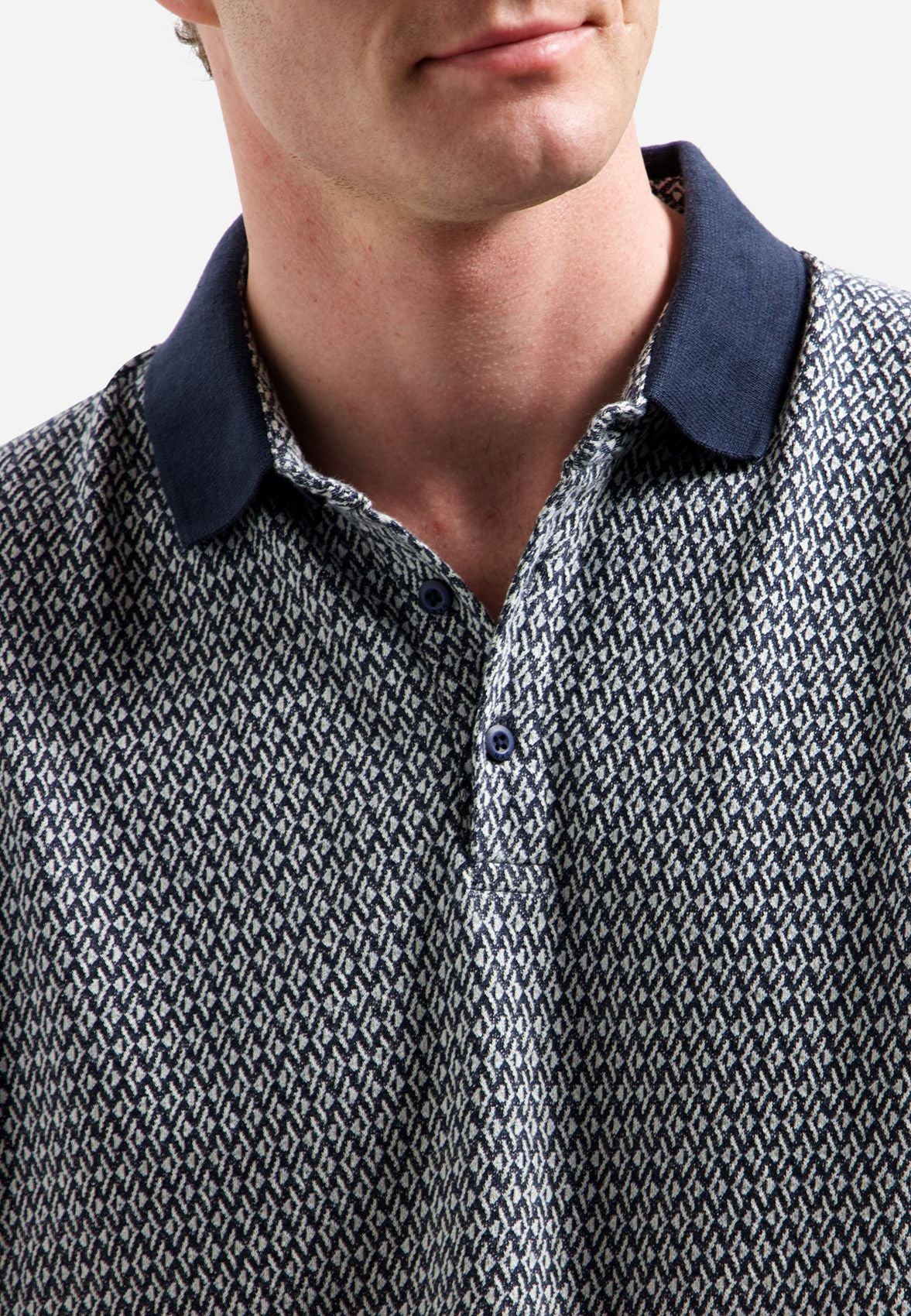 NO EXCESS Polo Short Sleeve Jacquard