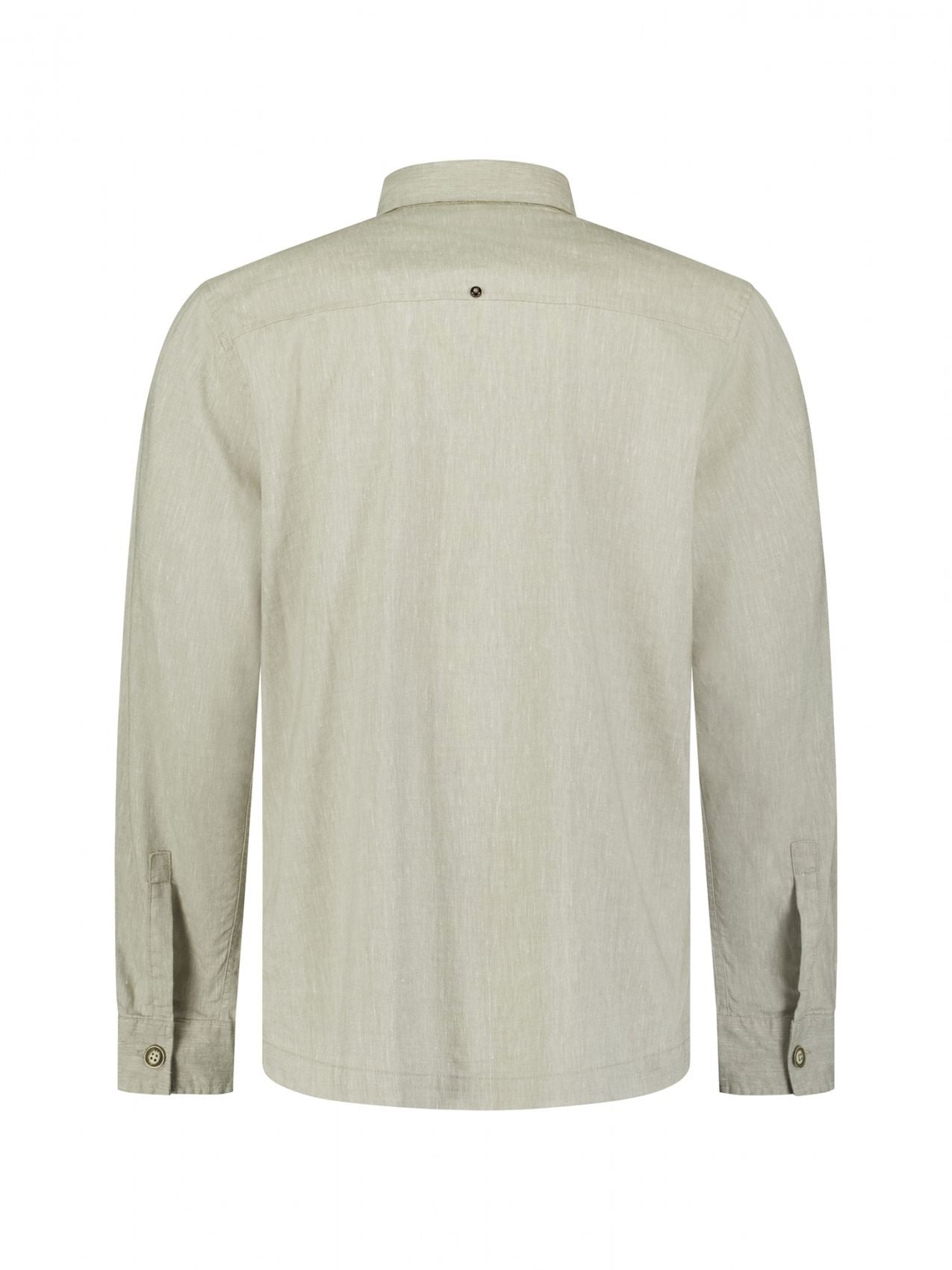 NO EXCESS Overshirt Full Button 2-Tone With Linen