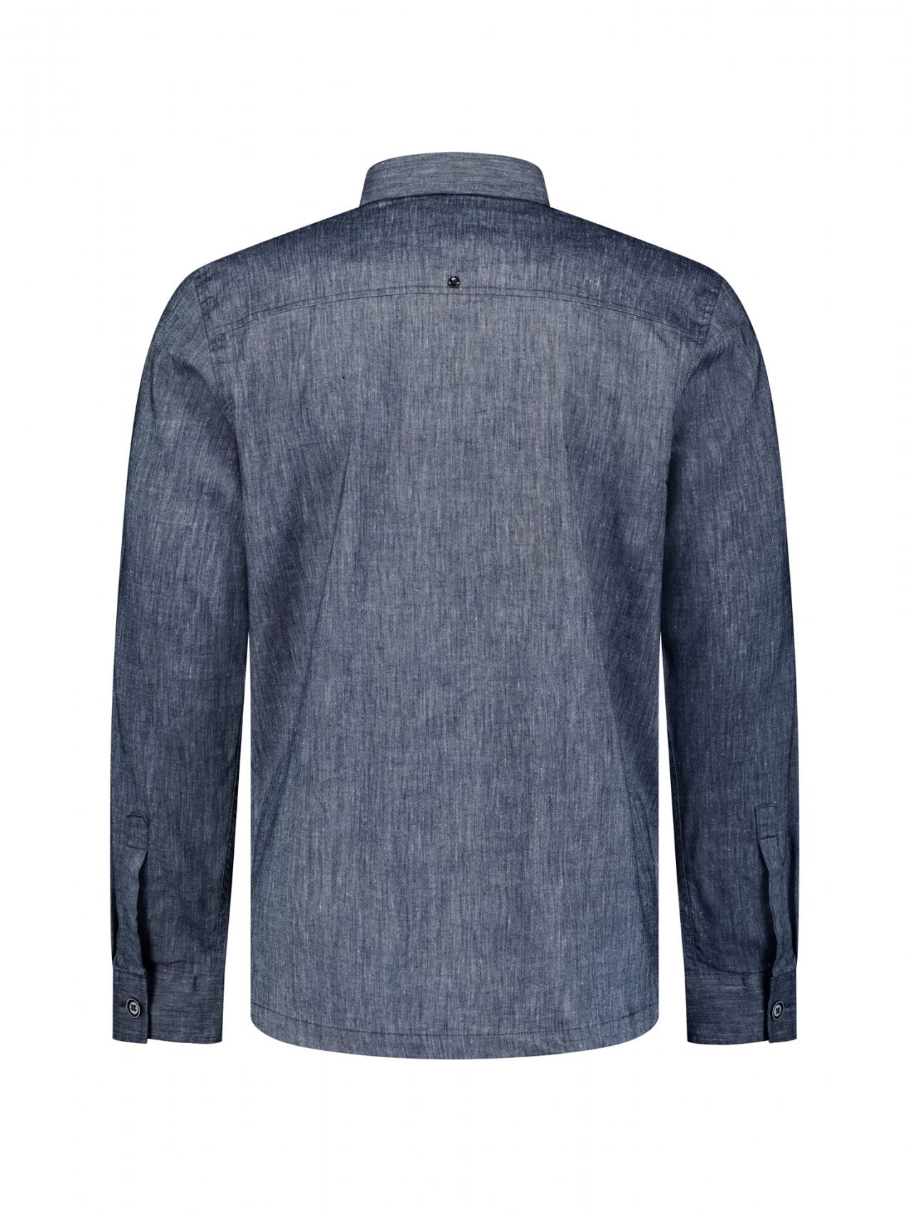 NO EXCESS Overshirt Full Button 2-Tone With Linen