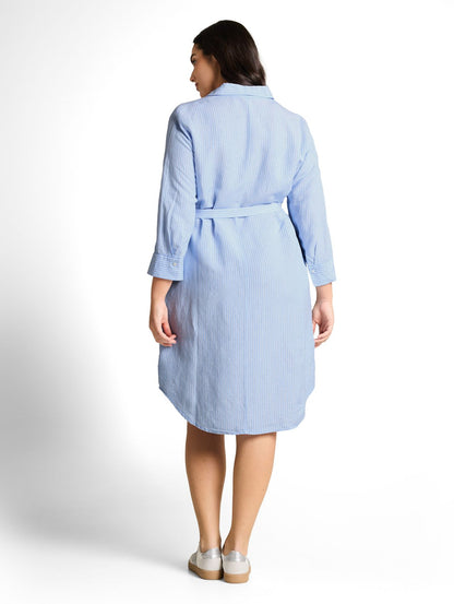 TOM TAILOR Plus Size - Blusenkleid mit Leinenanteil