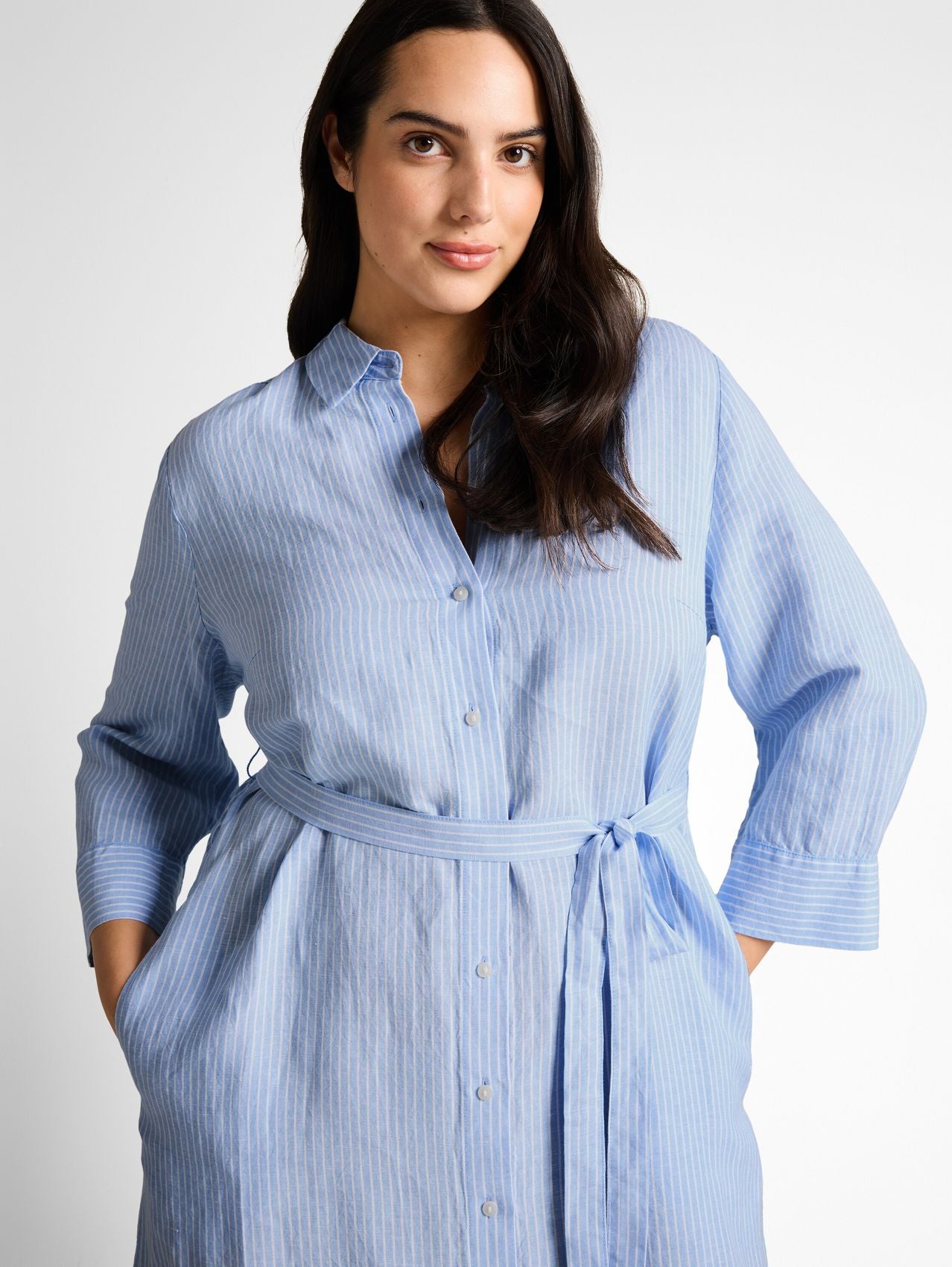 TOM TAILOR Plus Size - Blusenkleid mit Leinenanteil