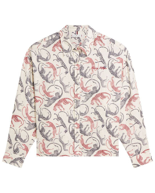 TOMMY HILFIGER Gemustertes Oversized-Leinenhemd